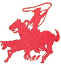arc logo cowboy horse cow red